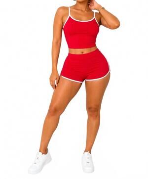 NEW JNK wanted matching dolphin trim short set in red
